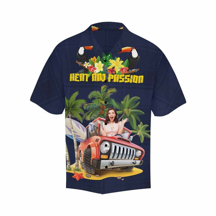 Custom Photo Jeep Car Men's All Over Print Hawaiian Shirt