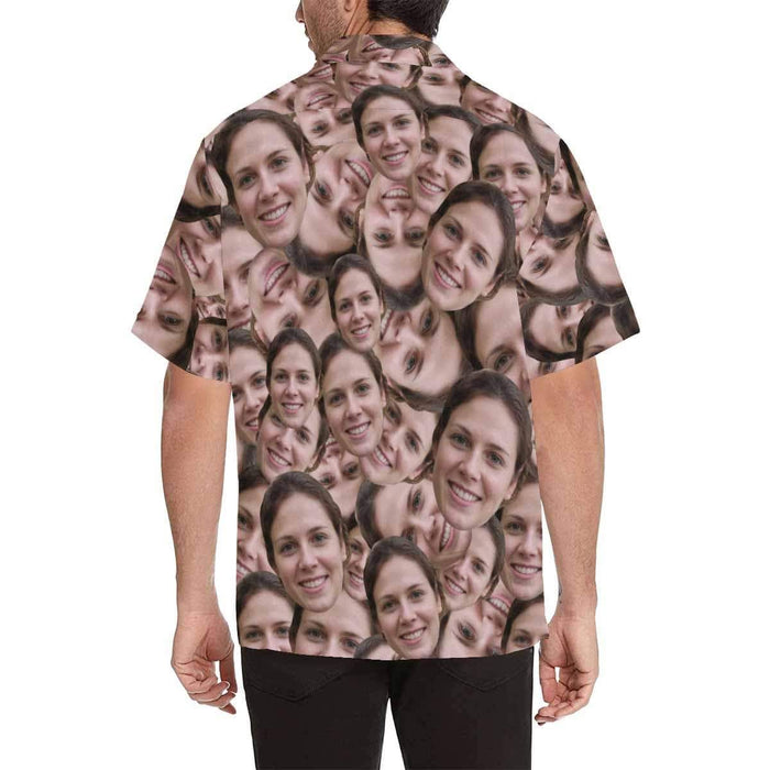 Custom Face Irregular Seamless Men's All Over Print Hawaiian Shirt