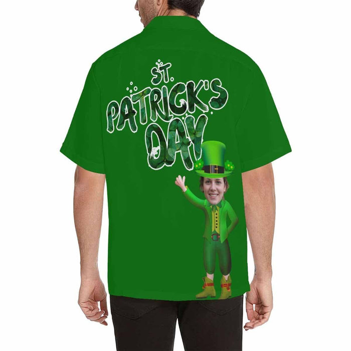 Custom Face Happy St. Patrick's Day Men's All Over Print Hawaiian Shirt T1