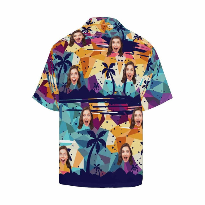 Custom Face Modern Abstract Men's All Over Print Hawaiian Shirt
