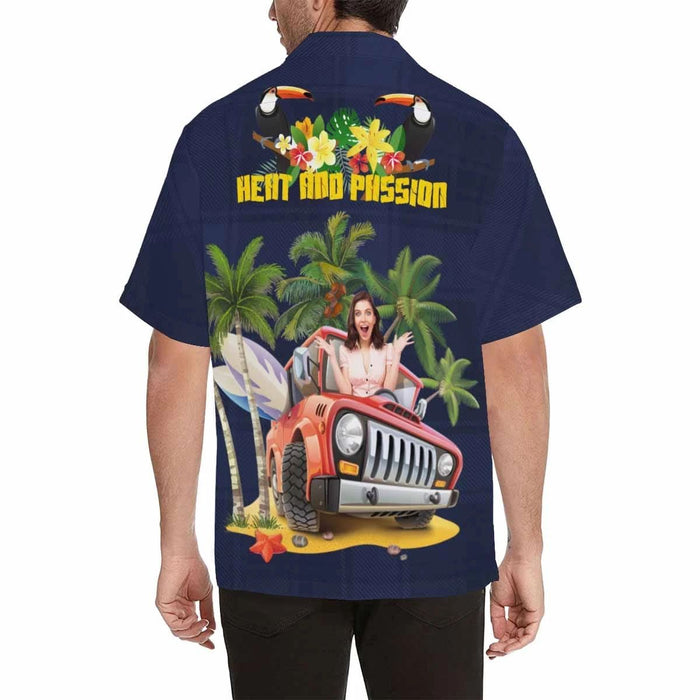 Custom Photo Jeep Car Men's All Over Print Hawaiian Shirt