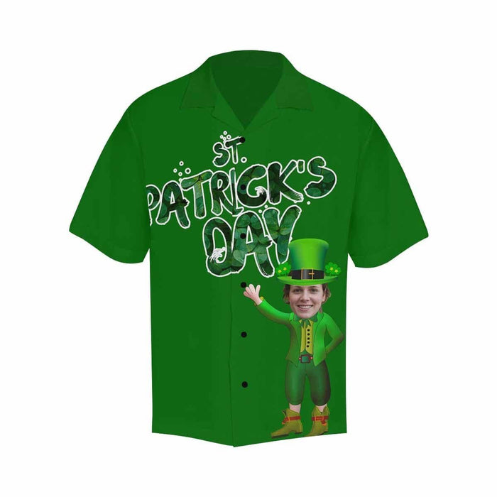Custom Face Happy St. Patrick's Day Men's All Over Print Hawaiian Shirt T1