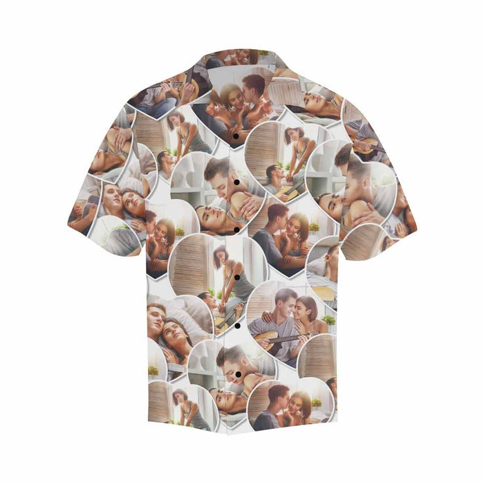 Custom Photo Seamless Heart Men's All Over Print Hawaiian Shirt