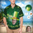 Custom Face Green Giant Hat Men's All Over Print Hawaiian Shirt With Chest Pocket