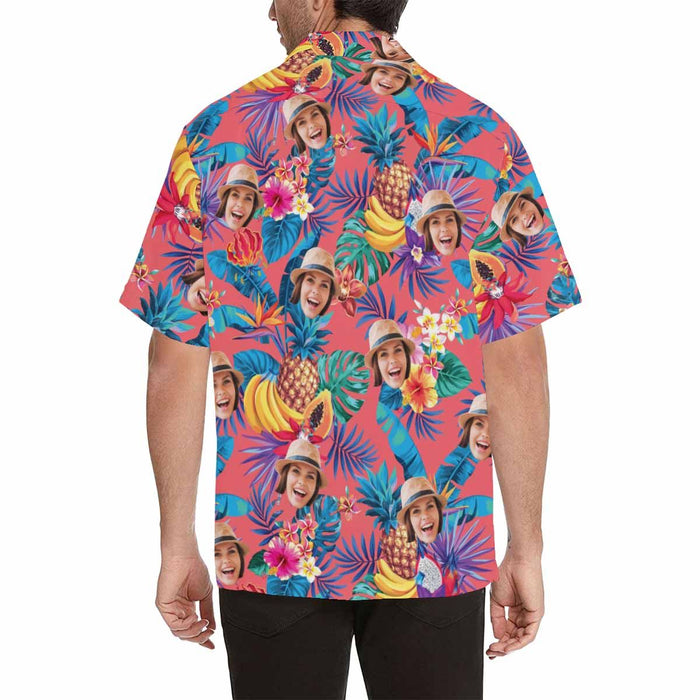 Custom Face Banana&Pineapple Men's All Over Print Hawaiian Shirt