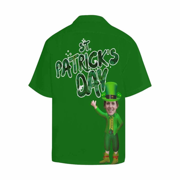 Custom Face Happy St. Patrick's Day Men's All Over Print Hawaiian Shirt T1