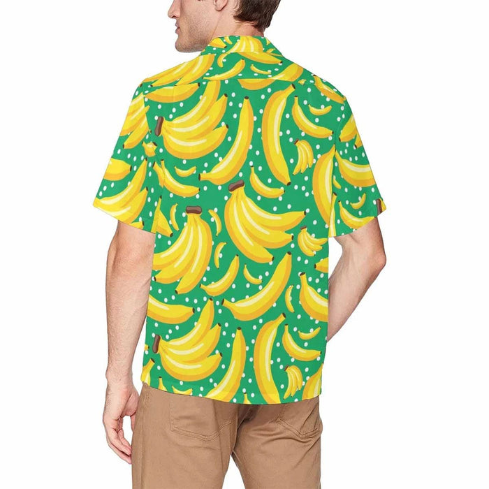 Custom Face Banana Men's All Over Print Hawaiian Shirt With Chest Pocket