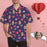 Custom Face Hearts  Purple Men's All Over Print Hawaiian Shirt