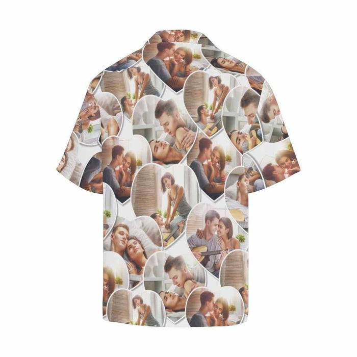 Custom Photo Seamless Heart Men's All Over Print Hawaiian Shirt