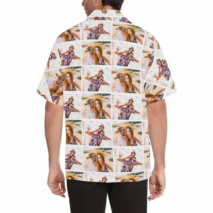 Custom Photo Loving Couple Different Men's All Over Print Hawaiian Shirt