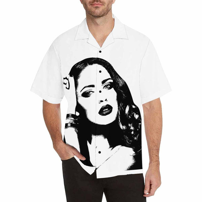 Custom Photo Portrait Men's All Over Print Hawaiian Shirt