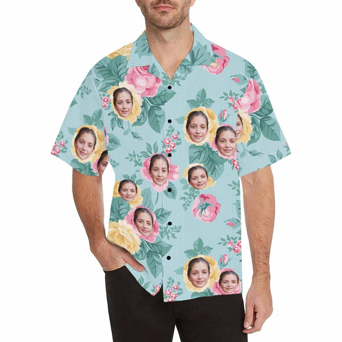 Custom Girlfriend Face Summer Time Men's All Over Print Hawaiian Shirt