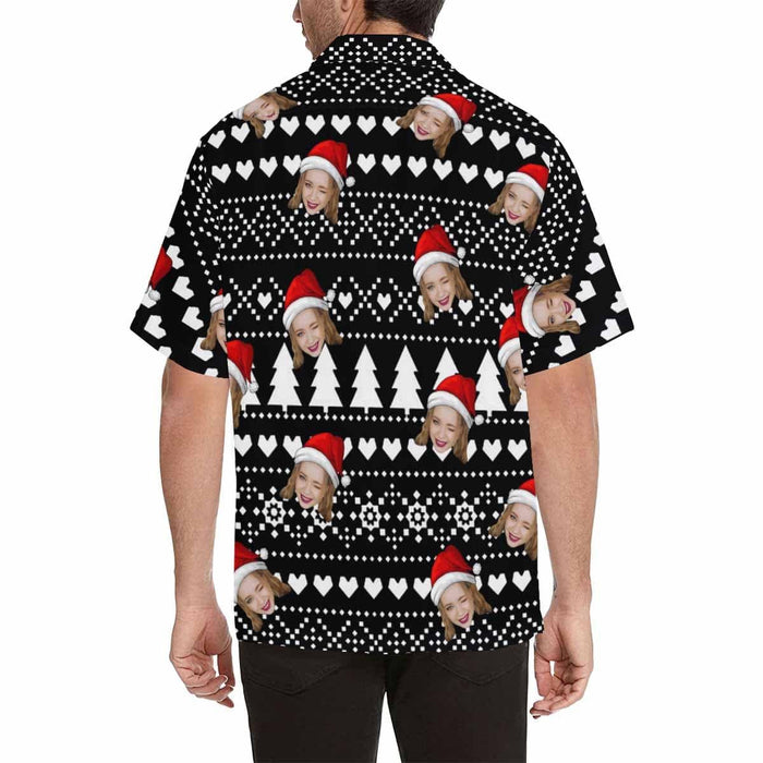 Custom Face Waiting Christmas Men's Hawaiian Shirt