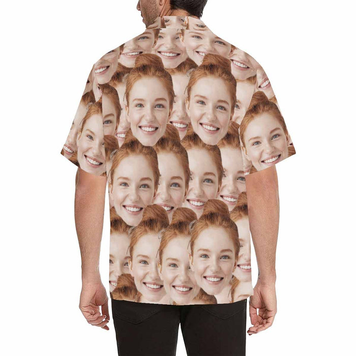 Custom Face Seamless Photo Men's All Over Print Hawaiian Shirt