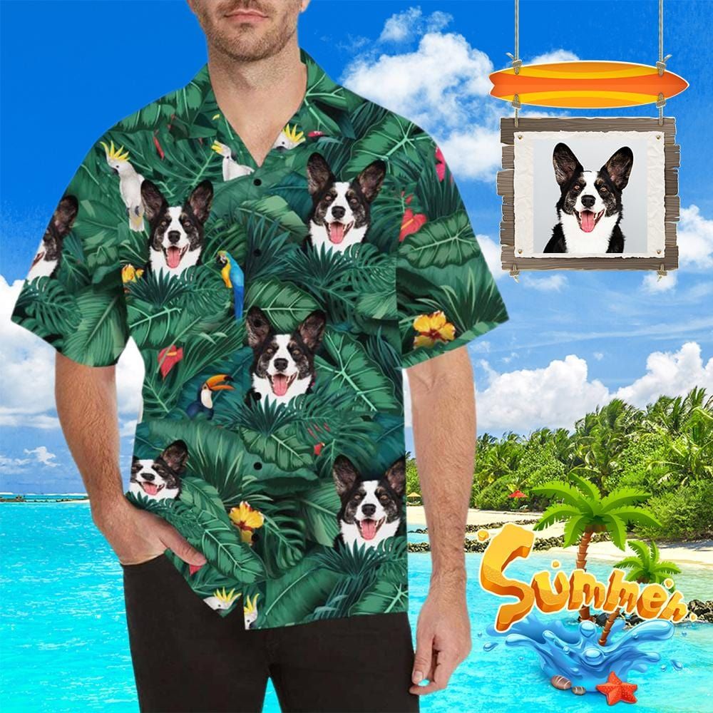 Custom Face My Pet Men's All Over Print Hawaiian Shirt