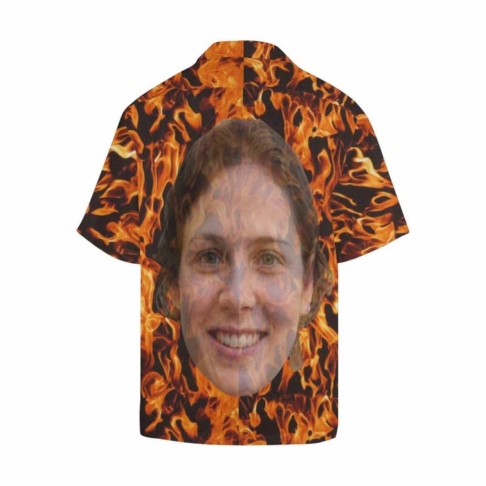 Custom Face Fire Only You Men's Hawaiian Shirt
