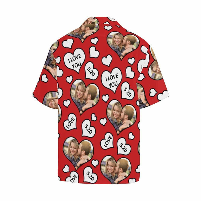 Custom Face&Name Love You Men's All Over Print Hawaiian Shirt