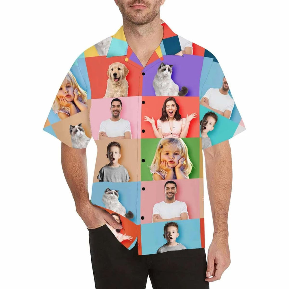 Custom Photo The Whole Family Men's All Over Print Hawaiian Shirt