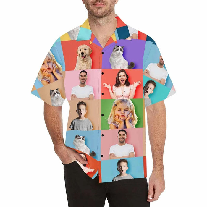 Custom Photo The Whole Family Men's All Over Print Hawaiian Shirt