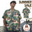 Custom Face Green Leaves Cute Plants Men's All Over Print Hawaiian Shirt