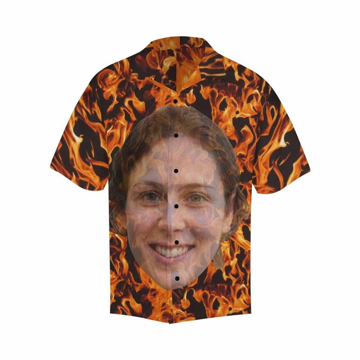 Custom Face Fire Only You Men's Hawaiian Shirt