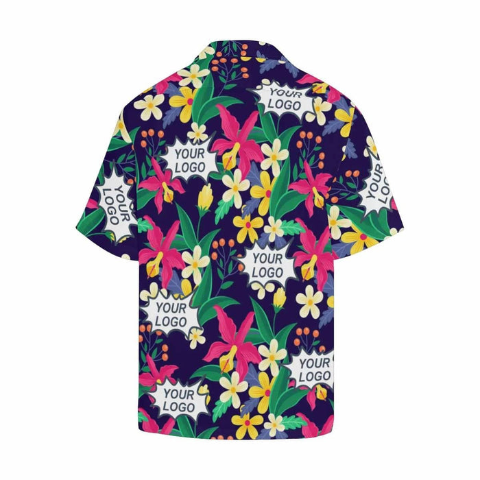 Custom Logo Flower Men's All Over Print Hawaiian Shirt