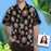 Custom Face Black Style Men's All Over Print Hawaiian Shirt