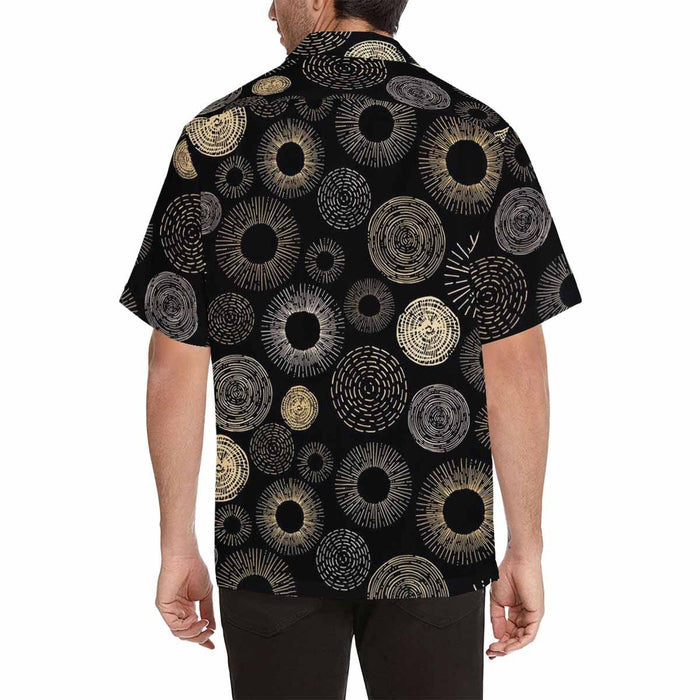 Custom Face Black Style Men's All Over Print Hawaiian Shirt