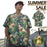 Custom Face Green Leaves Cute Plants Men's All Over Print Hawaiian Shirt