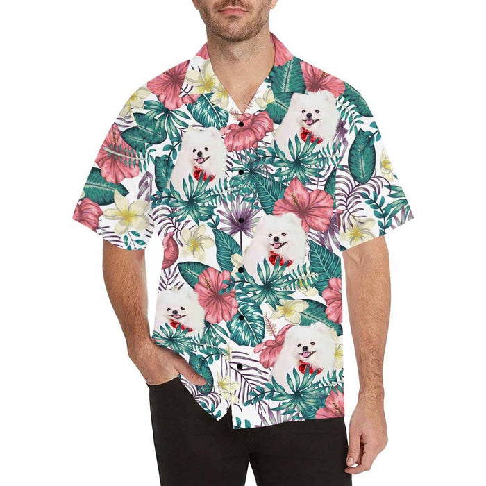 Custom Face Puppy Love Men's All Over Print Hawaiian Shirt