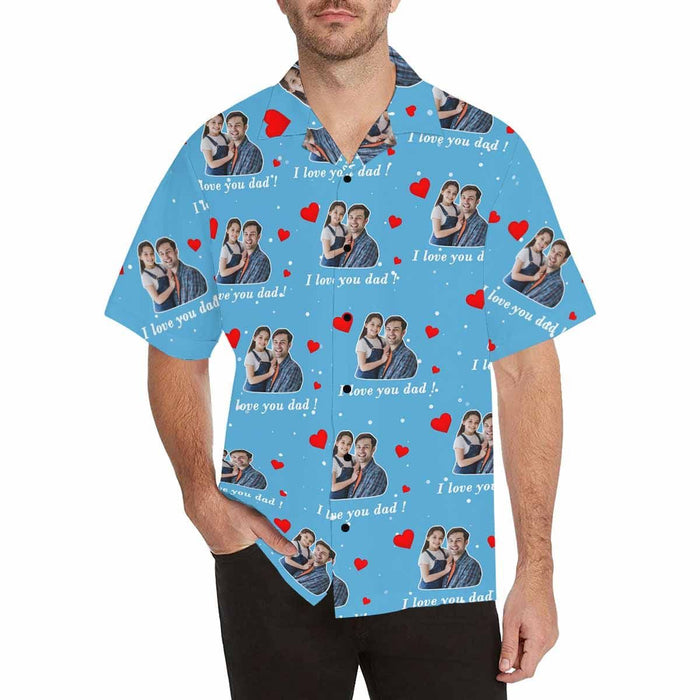 Custom Photo Dad&Me Men's All Over Print Hawaiian Shirt
