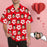 Custom Face Romantic Red Flowers Men's All Over Print Hawaiian Shirt