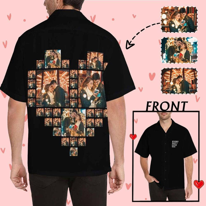 Custom Photo Everyday I Love You Men's All Over Print Hawaiian Shirt