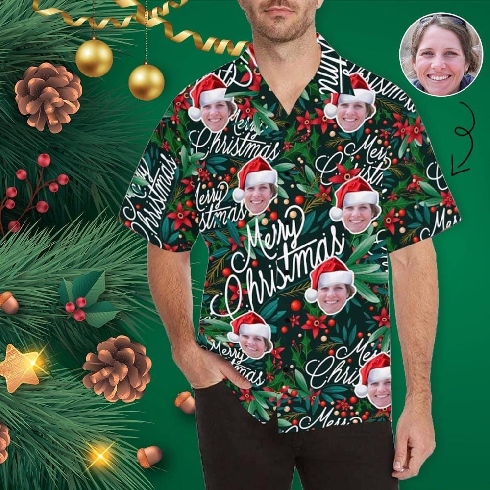 Custom Face Christmas Men's Hawaiian Shirt