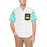 Custom Name Blue Patterns Men's All Over Print Hawaiian Shirt With Chest Pocket