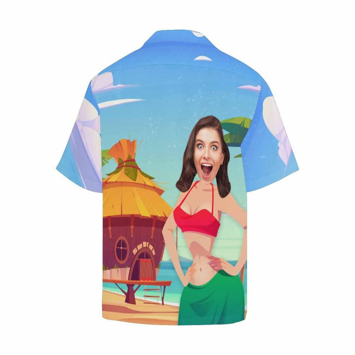 Custom Face Summer Holiday Men's All Over Print Hawaiian Shirt