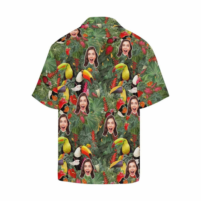 Custom Face Parrot Men's All Over Print Hawaiian Shirt