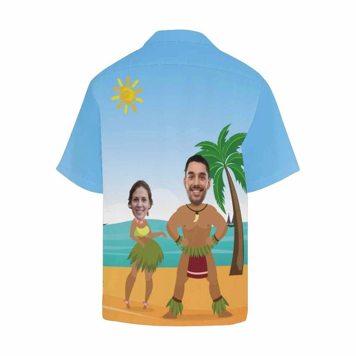 Custom Face Beach Dance Men's All Over Print Hawaiian Shirt