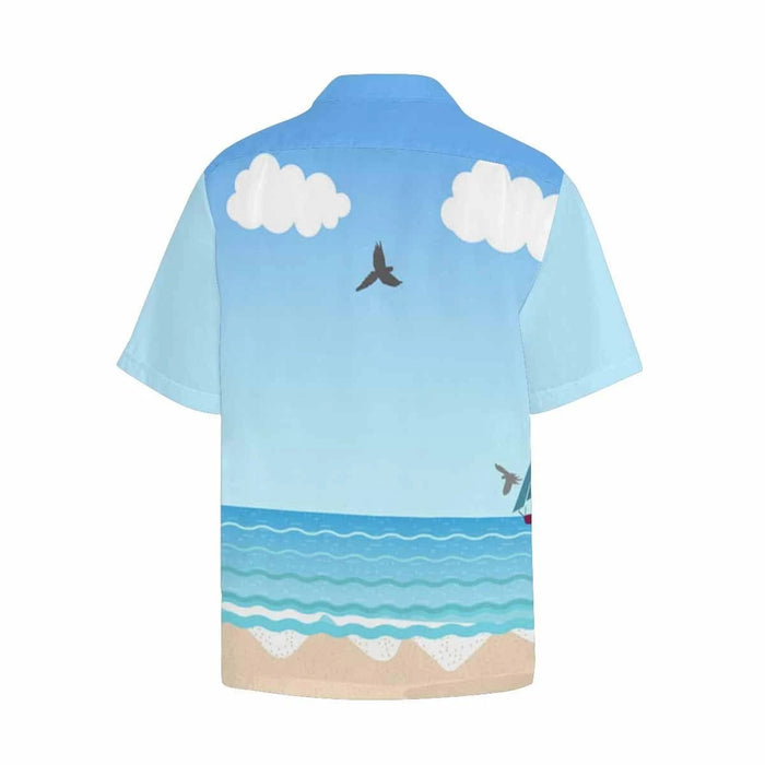 Custom Face Beach Men's All Over Print Hawaiian Shirt With Chest Pocket