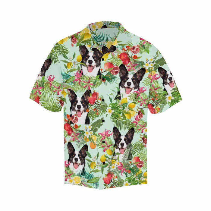 Custom Face Cute Dog Men's All Over Print Hawaiian Shirt