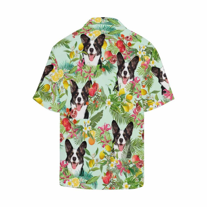 Custom Face Cute Dog Men's All Over Print Hawaiian Shirt