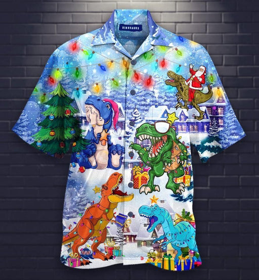 Amazing Santa Trex Dinosaurs on Christmas Days Hawaiian Shirts for Men and Women