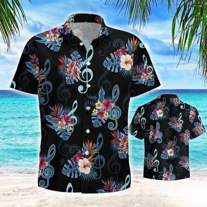 Music Love Tropical Aloha Hawaiian Shirts for Men and Women