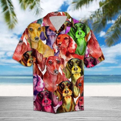 Dachshund Dog Color Aloha Hawaiian Shirts for Men and Women