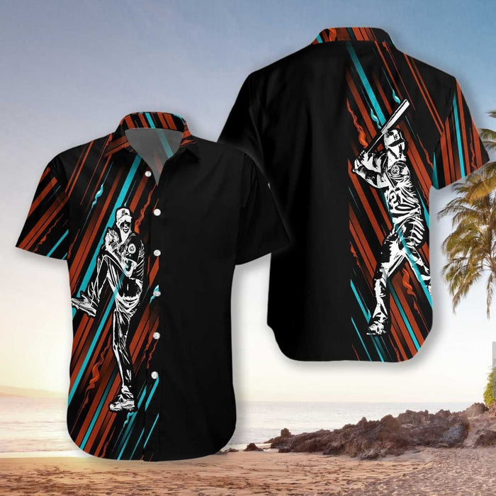 Baseball Black and Color Aloha Hawaiian Shirts for Men and Women
