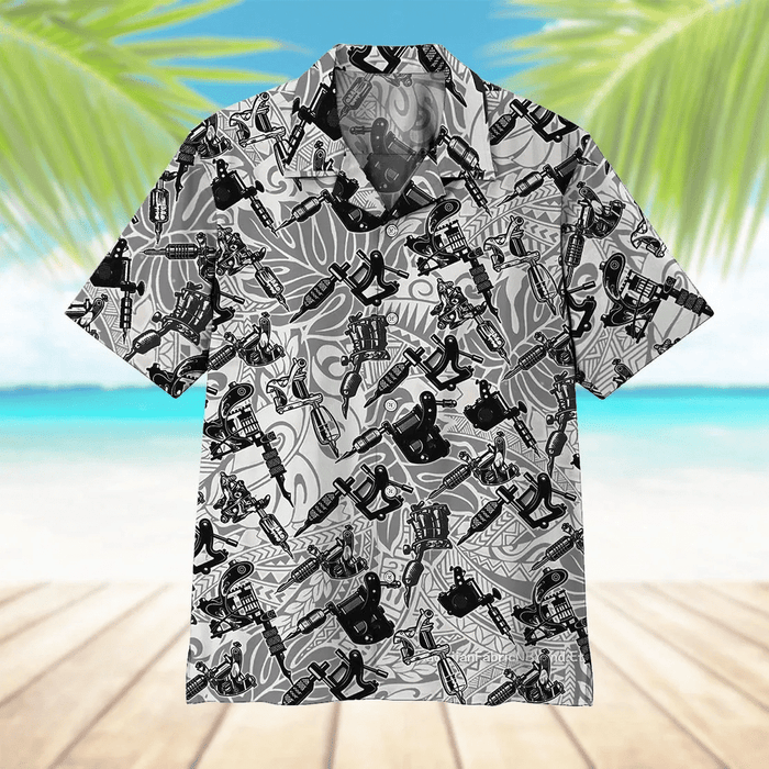 Tattoo Machine Aloha Hawaiian Shirts for Men and Women