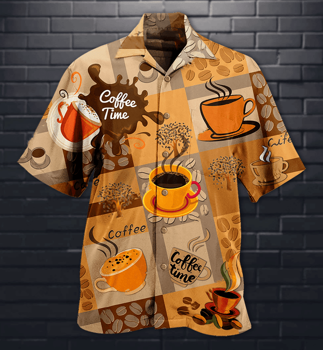 Coffee Time Aloha Hawaiian Shirts for Men and Women