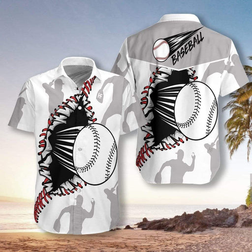 Out Baseball Pattern Aloha Hawaiian Shirts for Men and Women