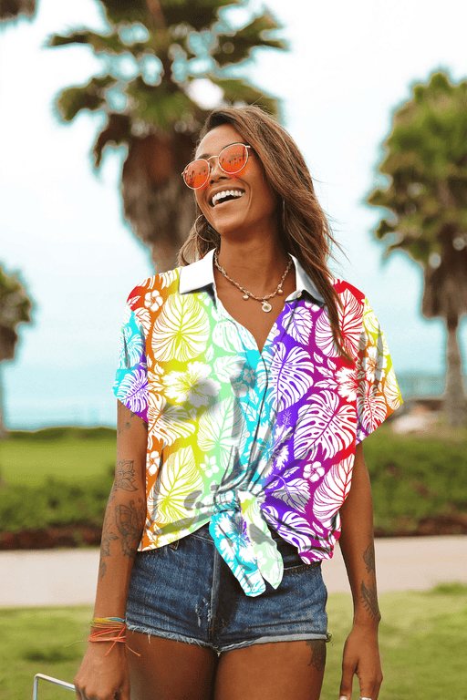 Hawaiian Aloha Shirt For Women, LGBT Tropical Hawaii Shirt