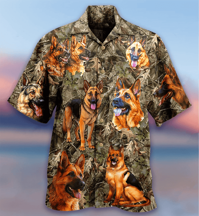 German Shepherd Dog - German Shepherd In The Woods Dog Hawaiian Shirt